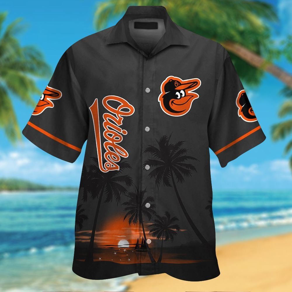 Baltimore Orioles Hawaiian Shirt Short Sleeve Tropical Button Up Unisex T-shirt, Sweatshirt, Hoodie, Long Sleeve Tee - T-Shirt, Sweatshirt, Hoodie