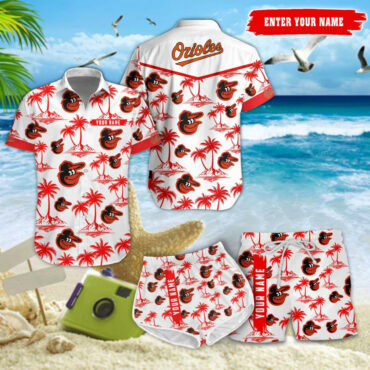 Baltimore Orioles Palm Breeze Hawaiian Shirt Unisex T-shirt, Sweatshirt, Hoodie, Long Sleeve Tee - T-Shirt, Sweatshirt, Hoodie