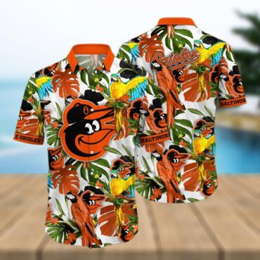 Baltimore Orioles Tropical Parrot Hawaiian Shirt Unisex T-shirt, Sweatshirt, Hoodie, Long Sleeve Tee - T-Shirt, Sweatshirt, Hoodie