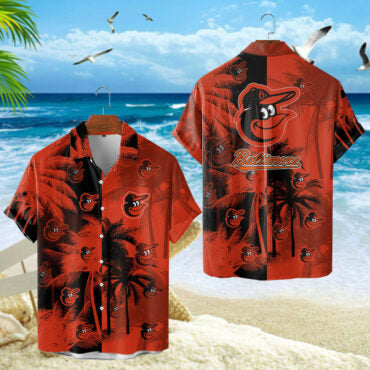 Baltimore Orioles Tropical Sunset Hawaiian Shirt Unisex T-shirt, Sweatshirt, Hoodie, Long Sleeve Tee - T-Shirt, Sweatshirt, Hoodie