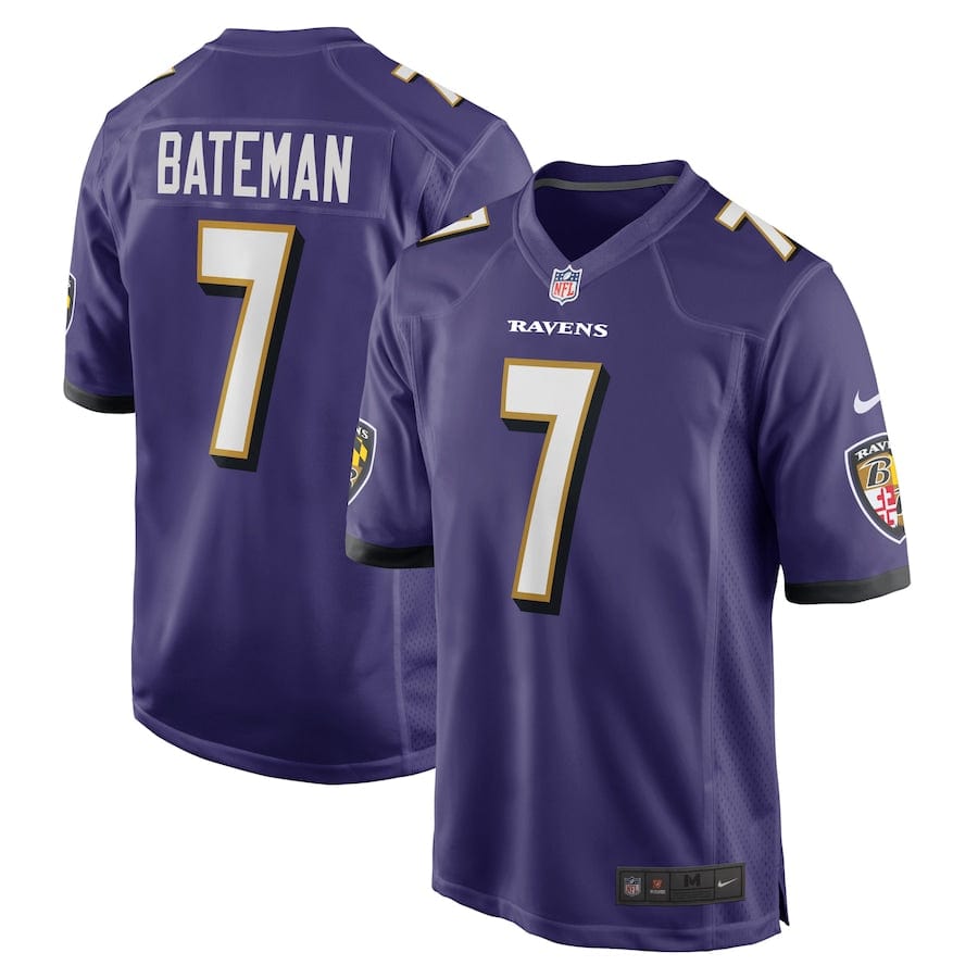 Rashod Bateman Baltimore Ravens Jersey football jersey product view 1
