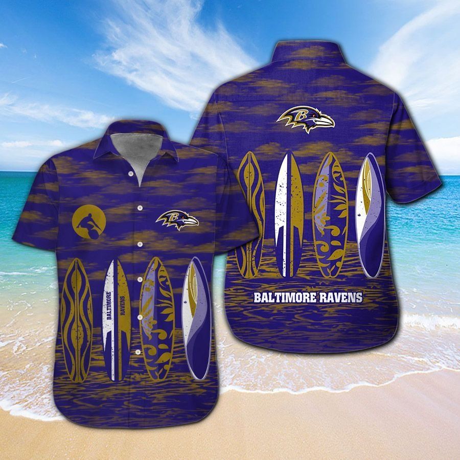 Baltimore Ravens Short Sleeve Shirt Hawaiian Tropical Exclusive Design Unisex T-shirt, Sweatshirt, Hoodie, Long Sleeve Tee - T-Shirt, Sweatshirt, Hoodie