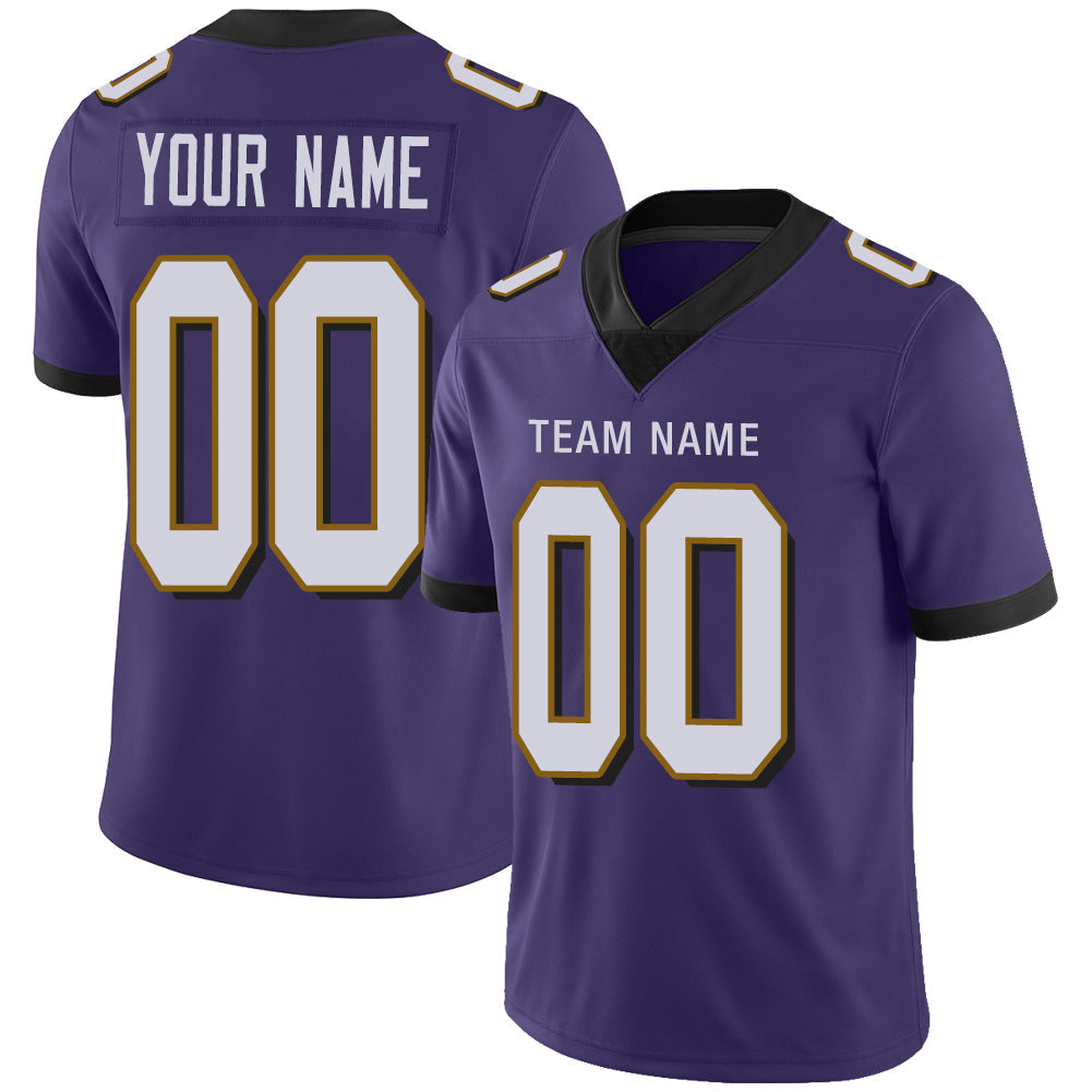Custom B.Raven Men's American Purple Vapor Limited Stitched Football Jersey football jersey product view 1