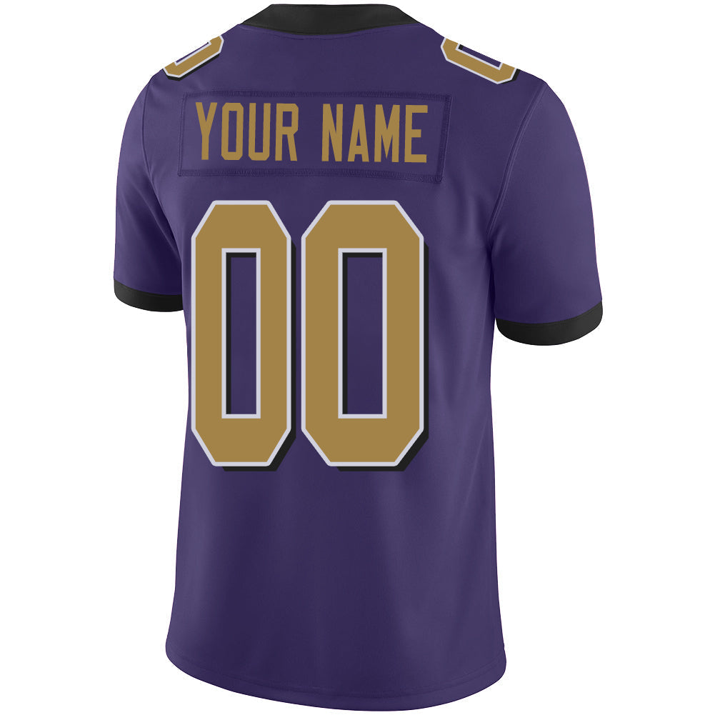 Custom B.Raven Stitched American Football Jerseys Personalize Birthday Gifts Purple Jersey football jersey product view 3
