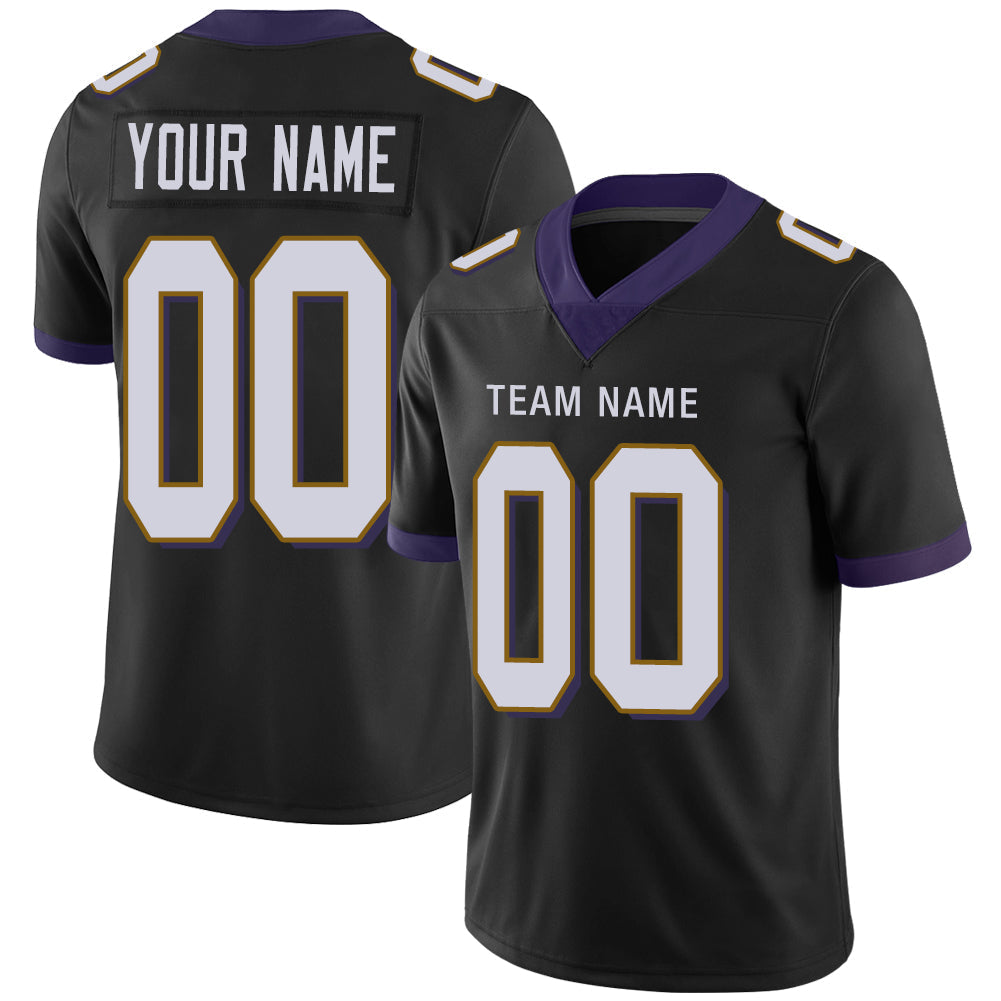 Custom B.Raven Men's American Black Vapor Limited Stitched Football Jersey football jersey product view 1