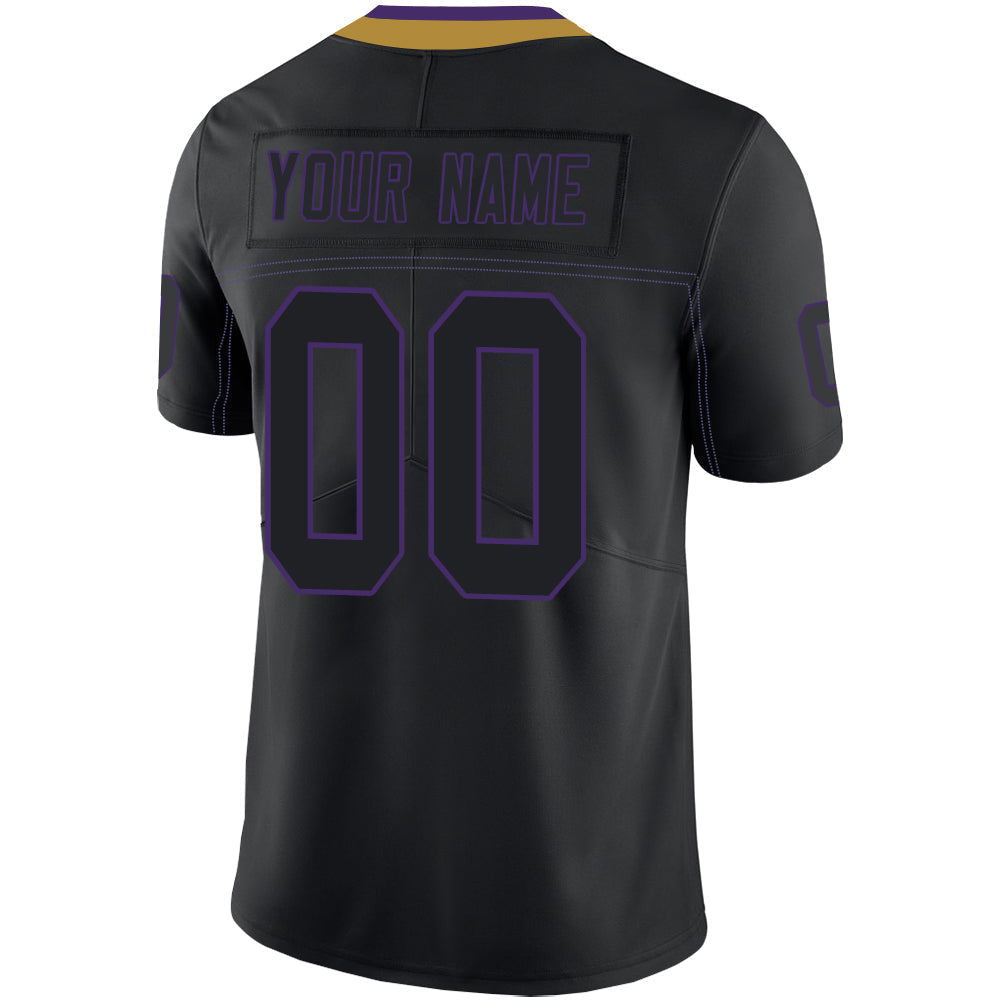 Custom B.Ravens Men's American Black Fashion Vapor Limited Stitched Football Jerseys football jersey product view 3