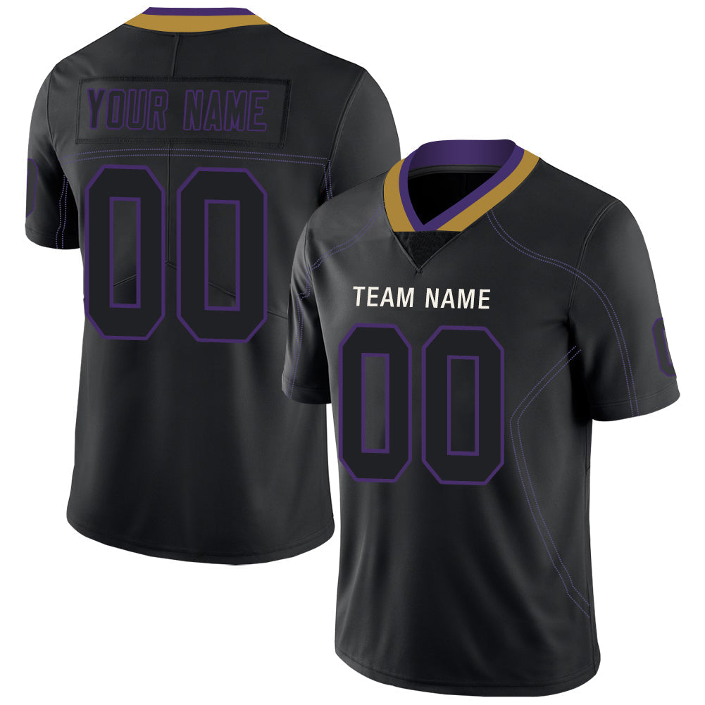 Custom B.Ravens Men's American Black Fashion Vapor Limited Stitched Football Jerseys football jersey product view 1