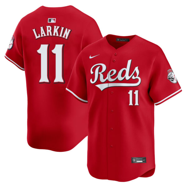 Barry Larkin Cincinnati Reds Alternate Limited Jersey - Red baseball jersey product view 1