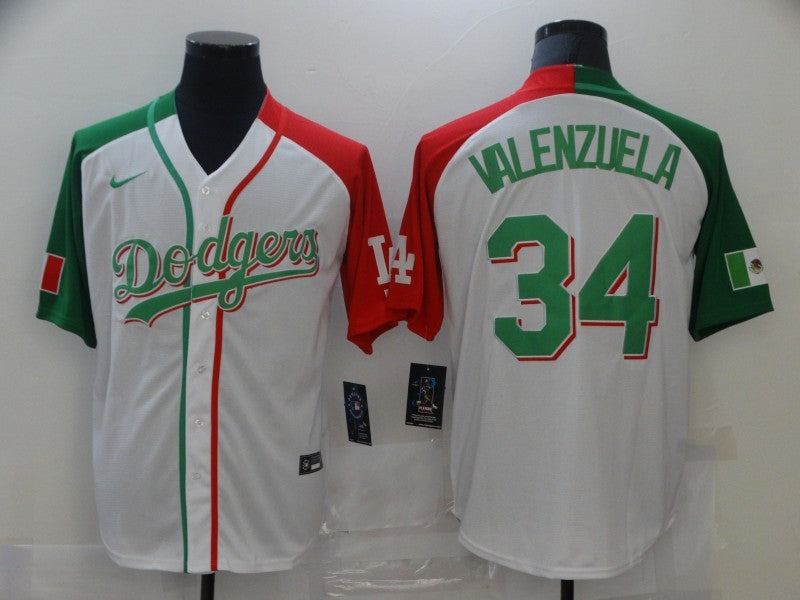 Men's Los Angeles Dodgers Fernando Valenzuela #34 White Player Jersey1 baseball jersey product view 1