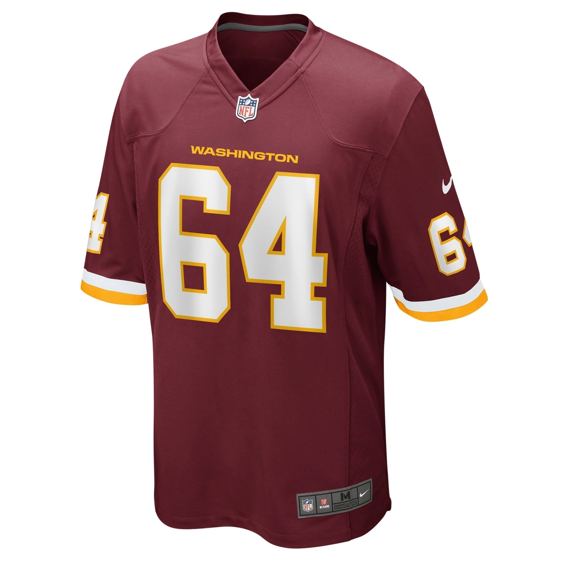 David Bada Washington Football Team Game Jersey - Burgundy football jersey product view 2