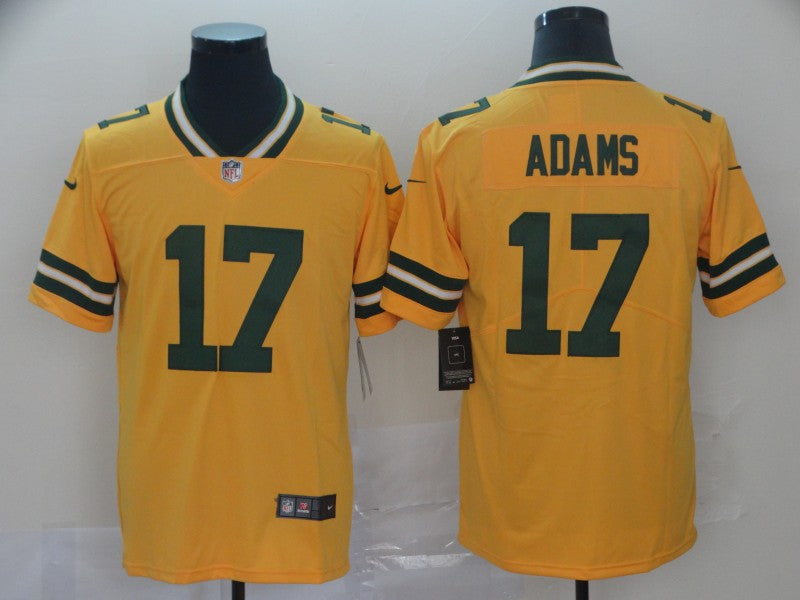 Men's Green Bay Packers Davante Adams #17 Yellow Inverted Legend Jersey1 football jersey product view 1