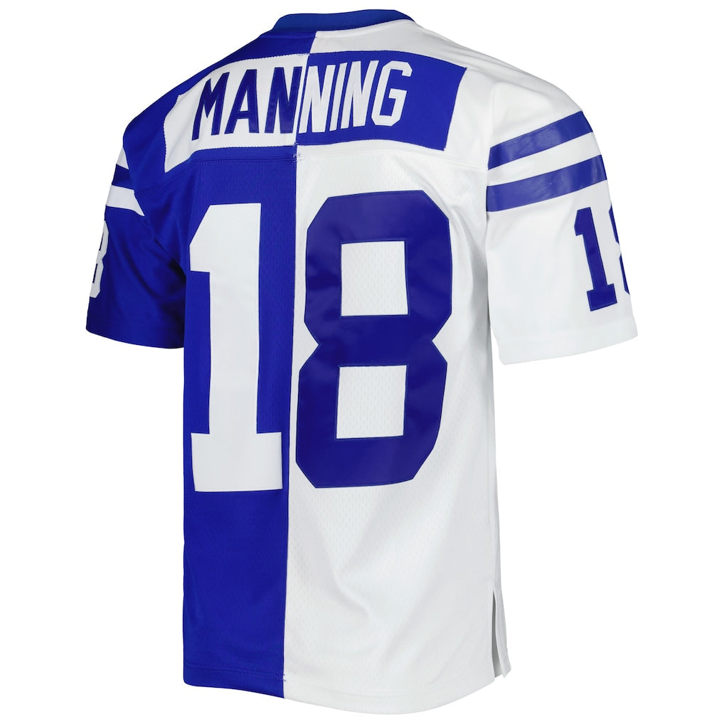 IN.Colts #18 Peyton Manning Royal/White 1998 Split Legacy Replica Jersey football jersey product view 1