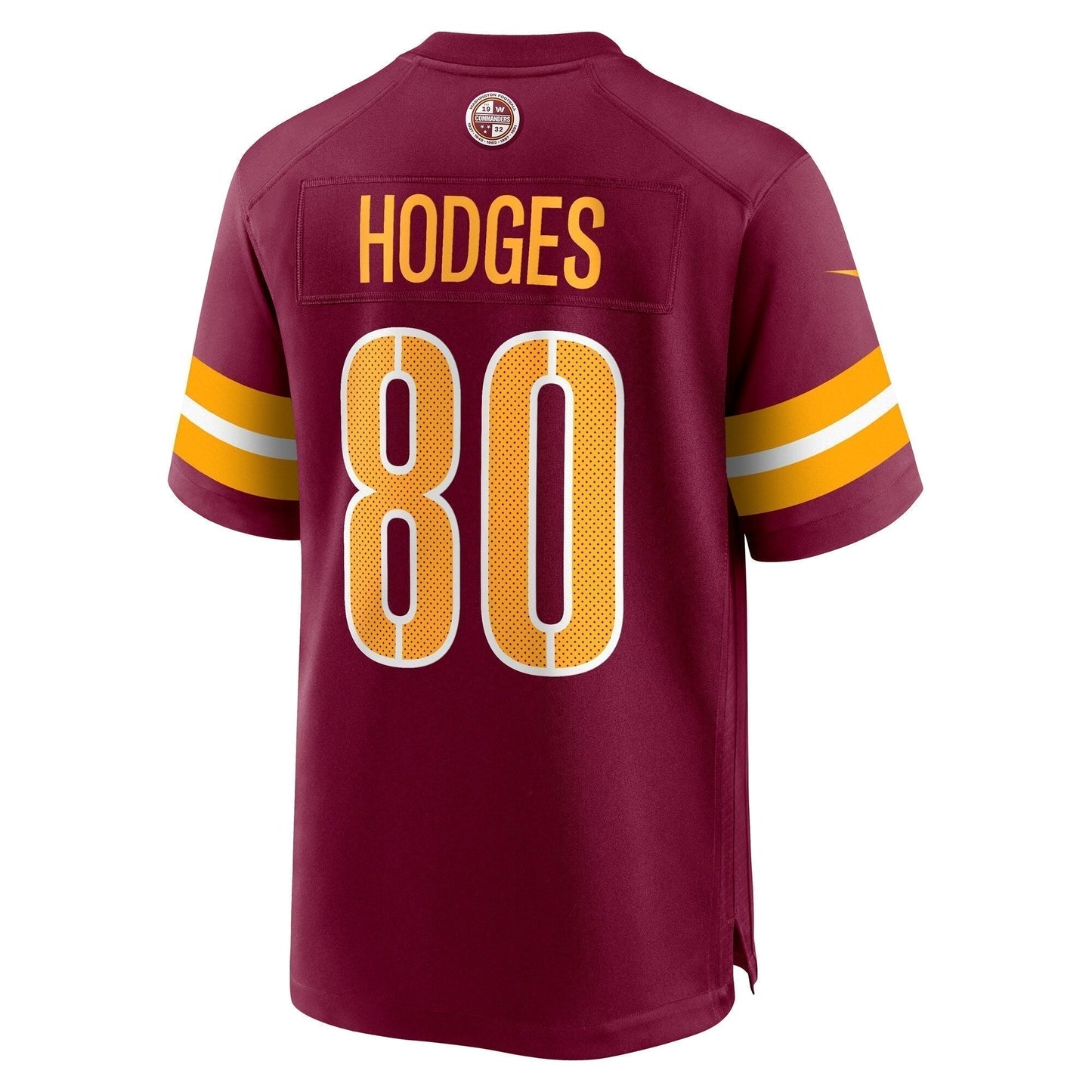 Curtis Hodges Washington Commanders Game Jersey - Burgundy football jersey product view 3