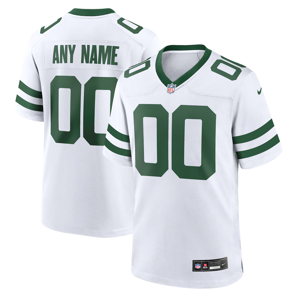 Men's New York Jets Legacy White Custom Game Jersey football jersey product view 1