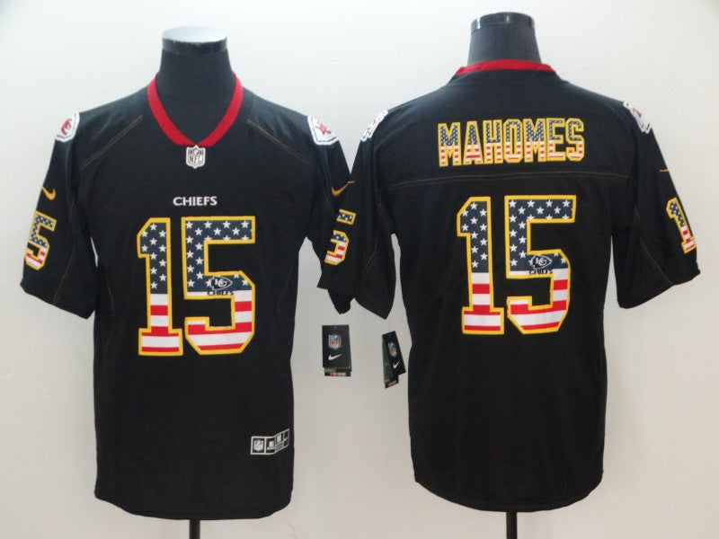 Men's Kansas City Chiefs Patrick Mahomes #15 Black Authentic Game Jersey1 football jersey product view 1