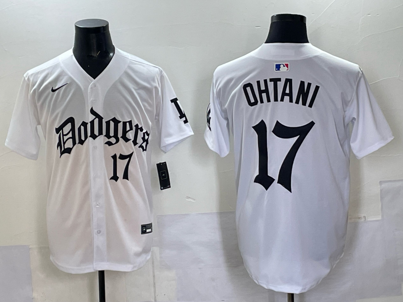 Men's Los Angeles Dodgers Shohei Ohtani #17 White Alternate Game Jersey baseball jersey product view 1