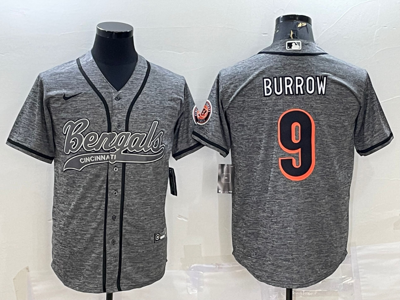 Men's Cincinnati Bengals Joe Burrow Grey Fashion Game Jersey football jersey product view 1