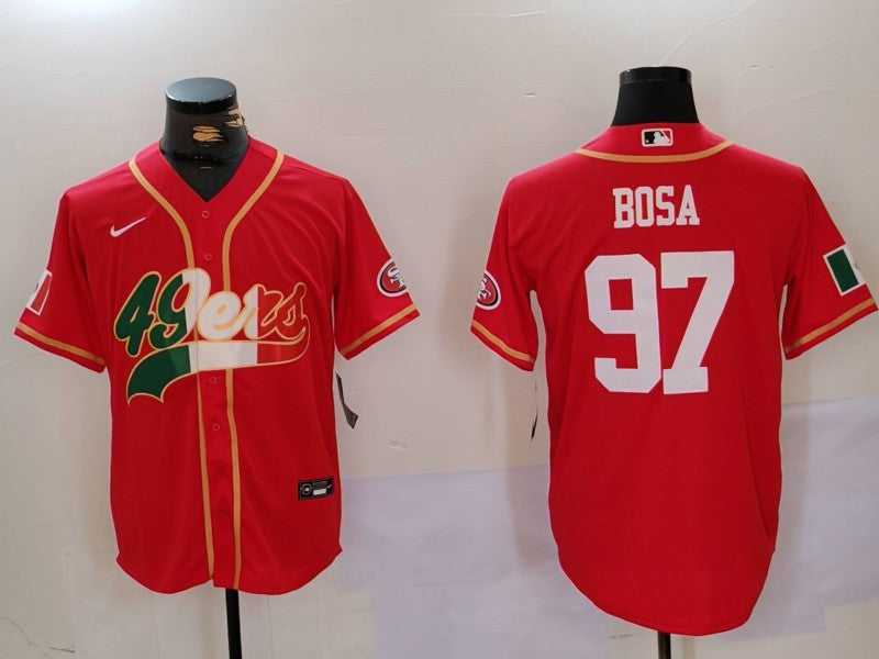 Men's San Francisco 49ers Nick Bosa Scarlet Game Jersey football jersey product view 1