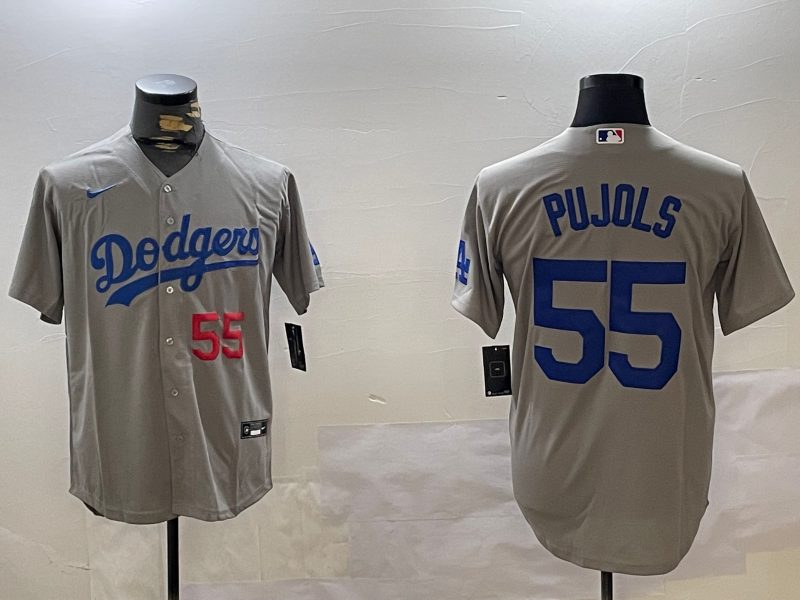 Men's Los Angeles Dodgers Albert Pujols Gray Replica Baseball Jersey baseball jersey product view 1