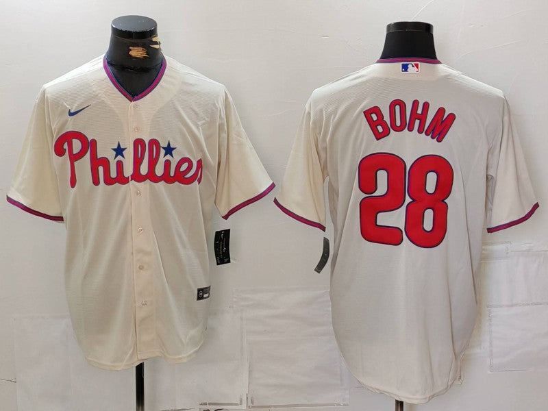 Men's Philadelphia Phillies Alec Bohm Cream Limited Player Jersey baseball jersey product view 1