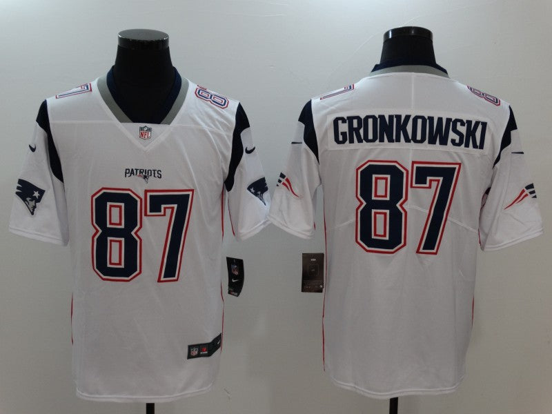 Men's New England Patriots Rob Gronkowski White Game Jersey football jersey product view 1