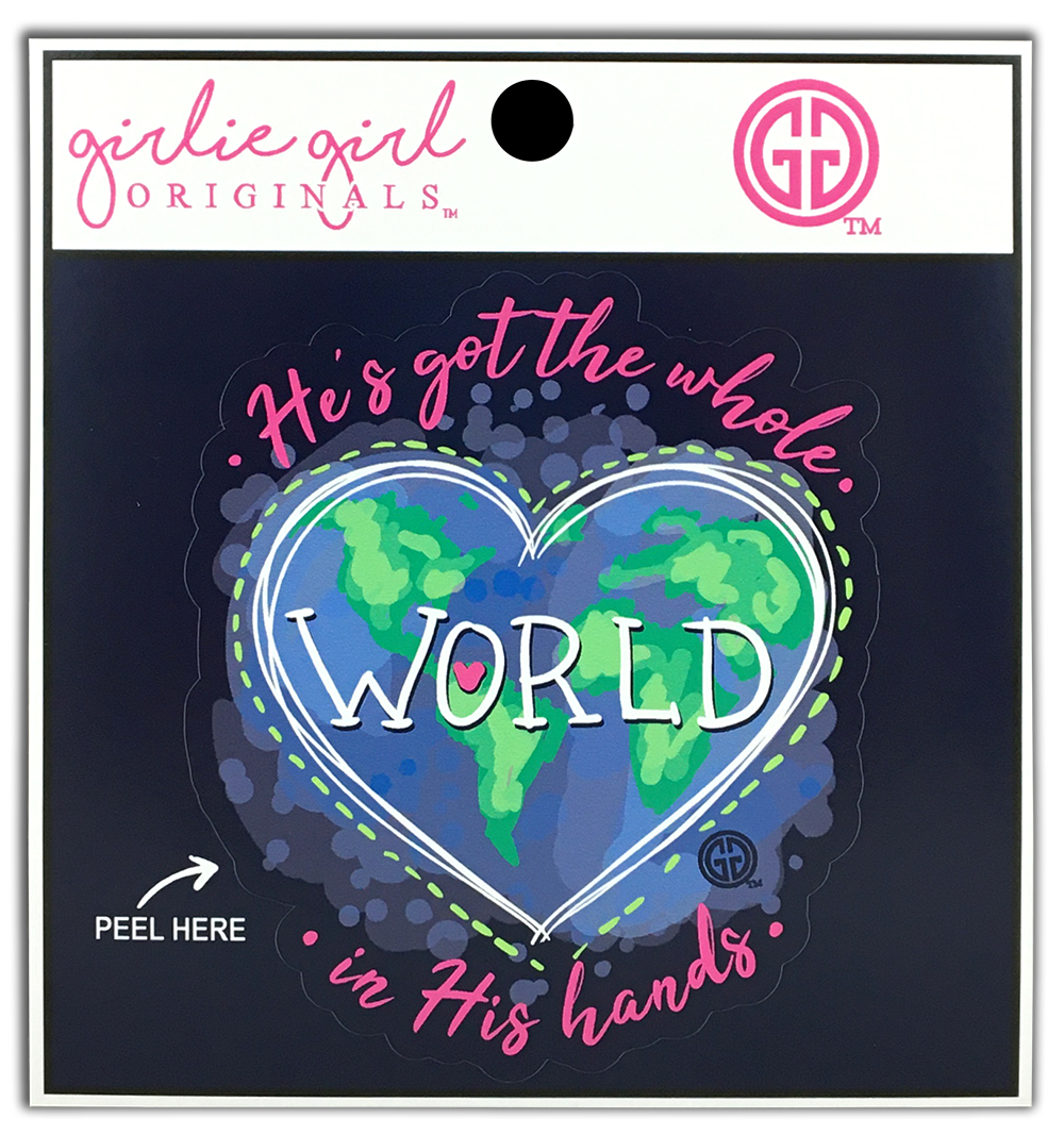 Decal/Sticker World in His Hands 2295 Unisex T-shirt, Sweatshirt, Hoodie, Long Sleeve Tee - T-Shirt, Sweatshirt, Hoodie