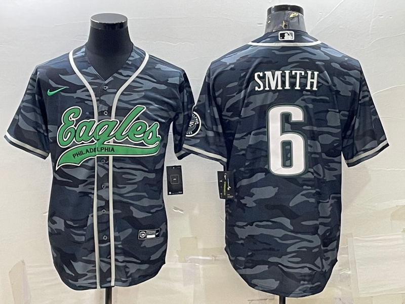 Men's Philadelphia Eagles DeVonta Smith Grey Camouflage Game Jersey Joint Edition football jersey product view 1