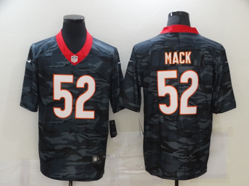 Men's Chicago Bears Khalil Mack #52 Gray Camouflage Game Jersey1 football jersey product view 1