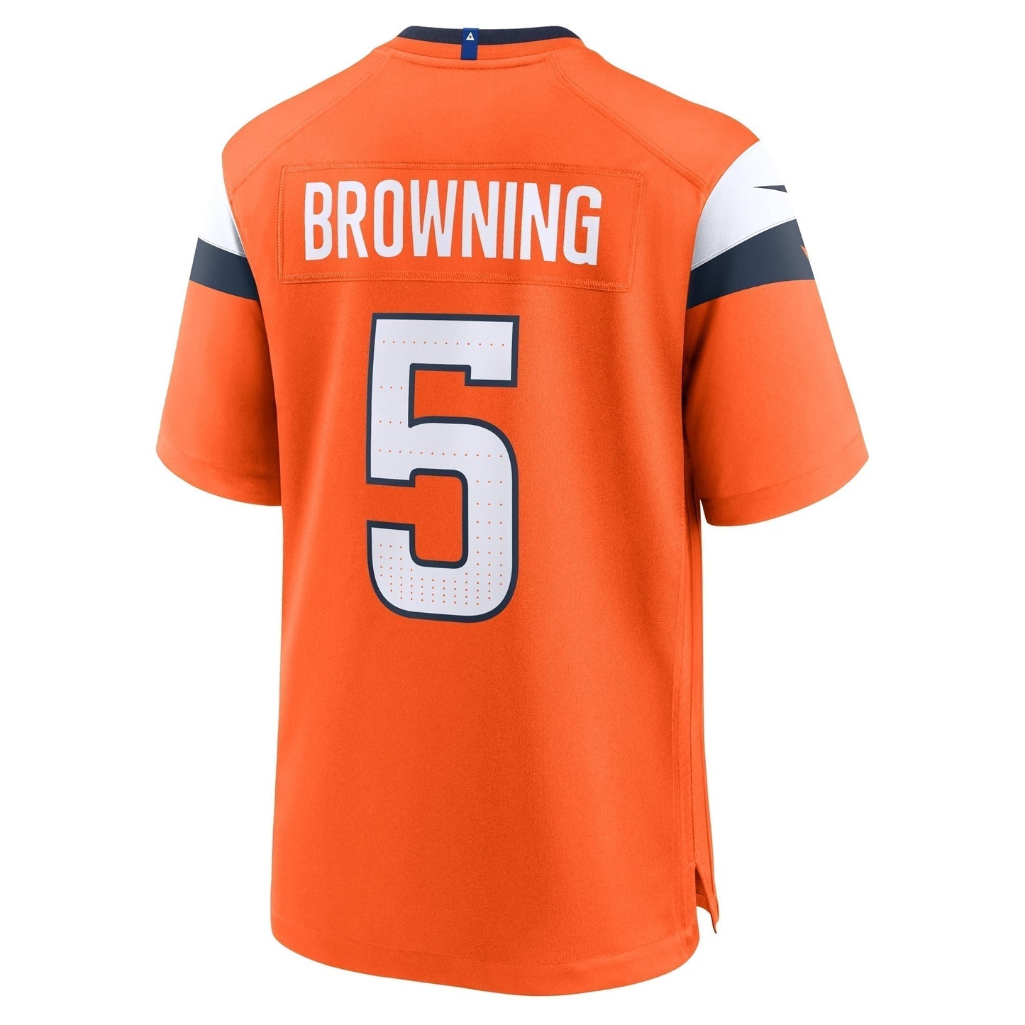 Baron Browning Denver Broncos Team Game Jersey - Orange football jersey product view 3