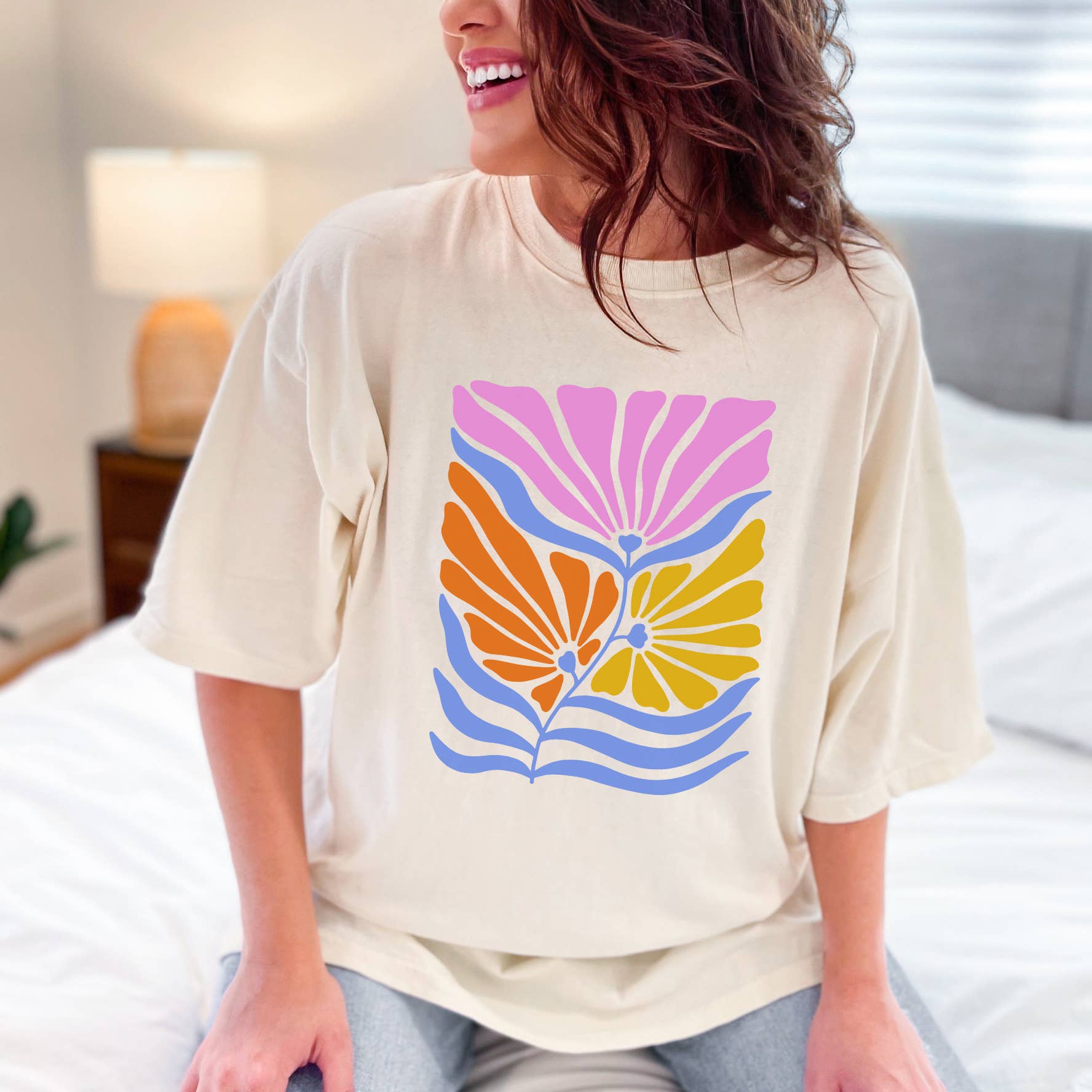 Bright Flowers Tee | Floral | Sizes S-2XL Unisex T-shirt, Sweatshirt, Hoodie, Long Sleeve Tee - T-Shirt, Sweatshirt, Hoodie