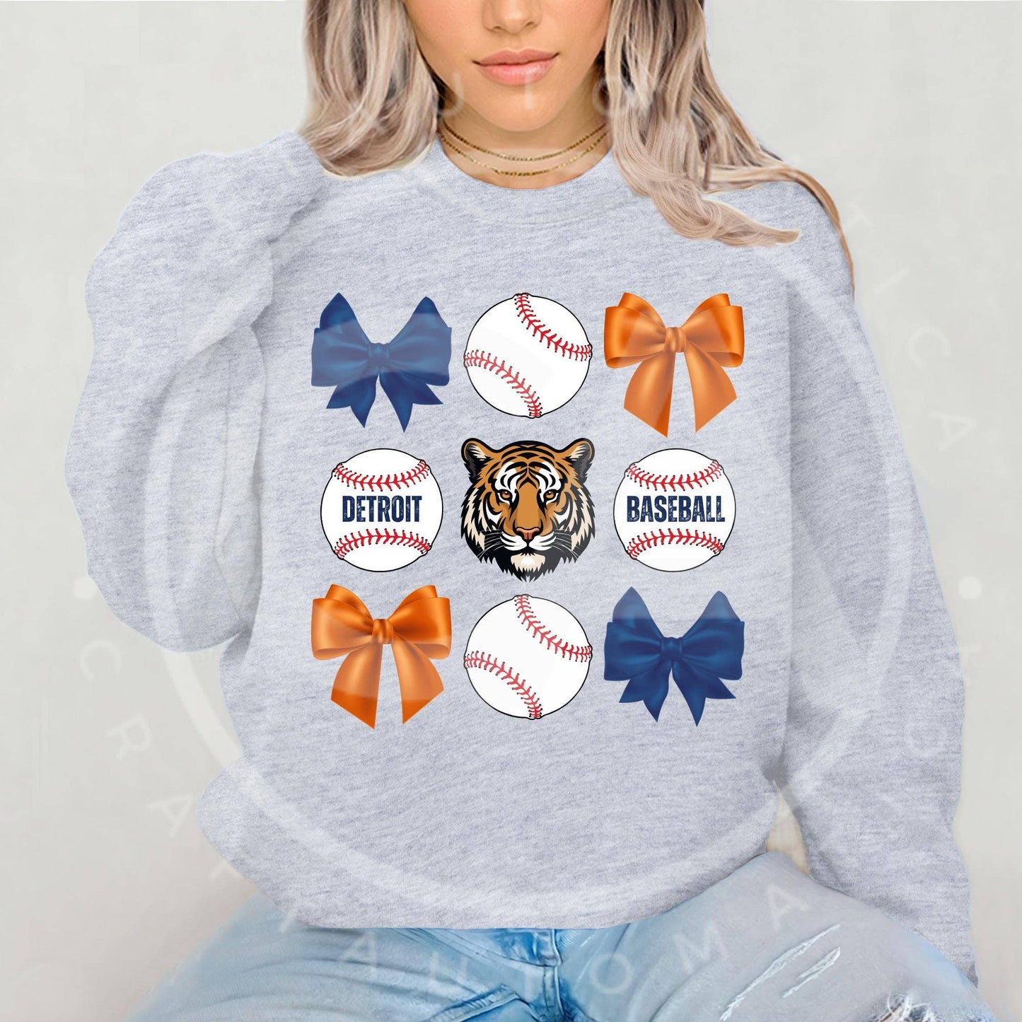 Detroit Tigers Baseball Bow Apparel Unisex T-shirt, Sweatshirt, Hoodie, Long Sleeve Tee - T-Shirt, Sweatshirt, Hoodie