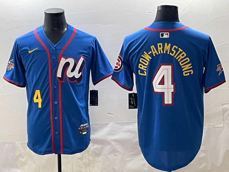 Men's National League Pete Crow-Armstrong Blue 2025 All-Star Edition Limited Player Jersey baseball jersey product view 1