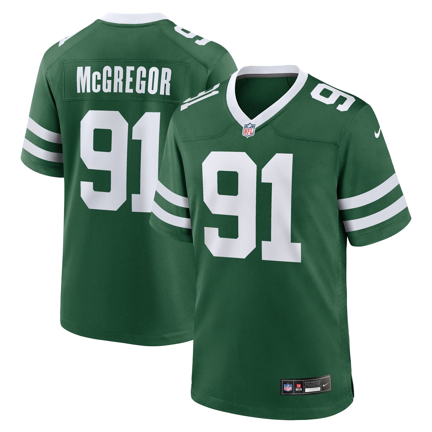 Braiden McGregor New York Jets Team Game Jersey - Legacy Green football jersey product view 1