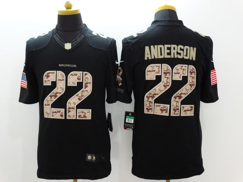 Men's Denver Broncos C.J. Anderson #22 Black Game Player Jersey1 football jersey product view 1