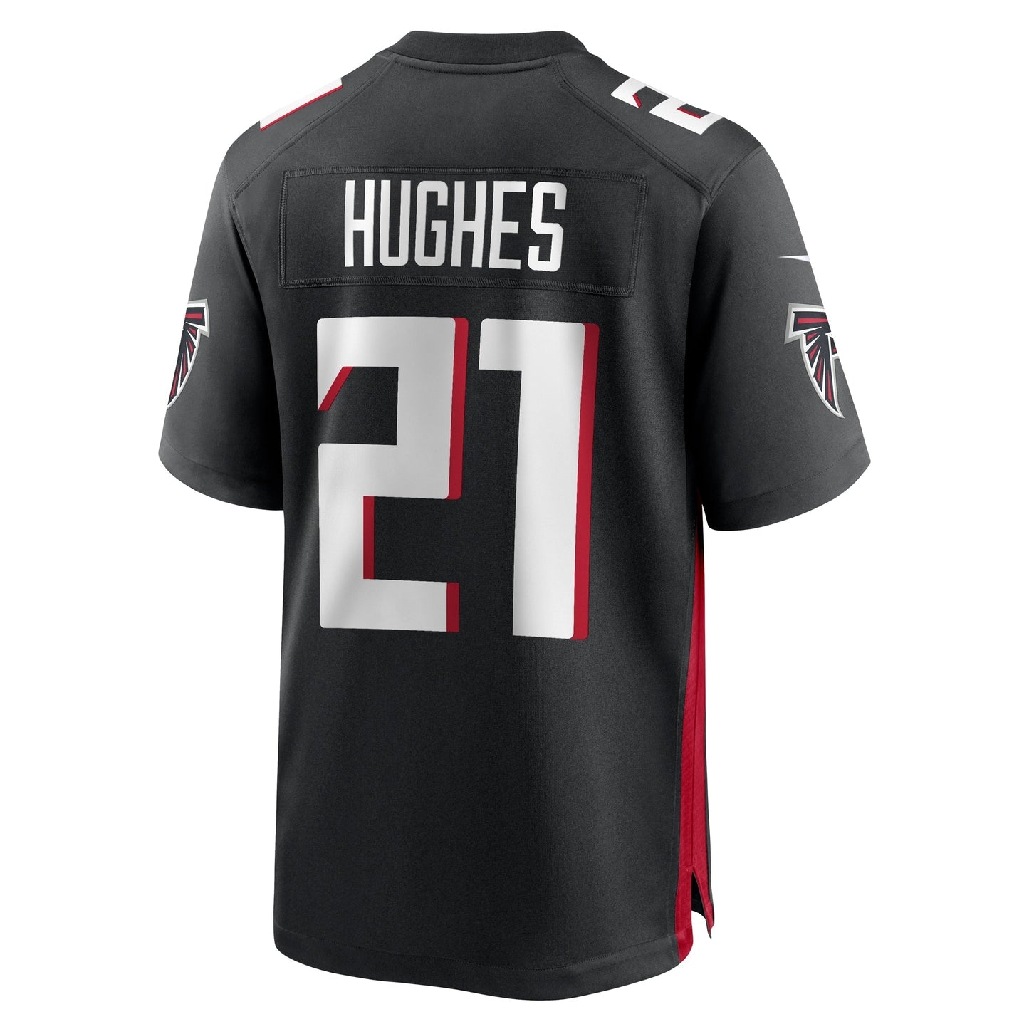 Mike Hughes Atlanta Falcons Game Jersey - Black football jersey product view 3