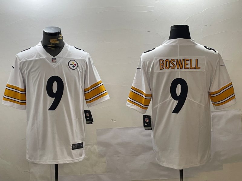 Men's Pittsburgh Steelers Chris Boswell #9 White Game Jersey1 football jersey product view 1