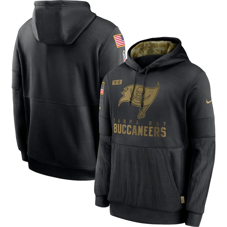 Men's Tampa Bay Buccaneers 2020 Salute to Service Hoodie Black football jersey product view 1