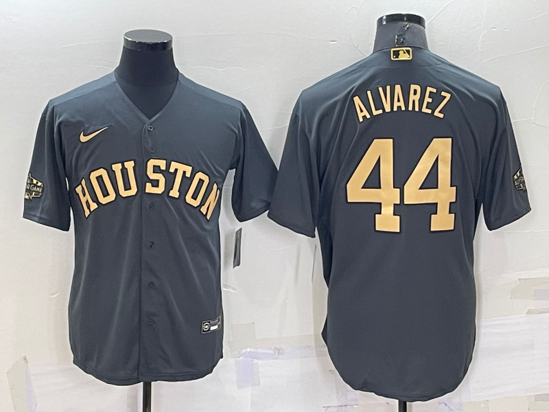 Men's Houston Astros Yordan Alvarez #44 Gray Replica Baseball Jersey1 baseball jersey product view 1