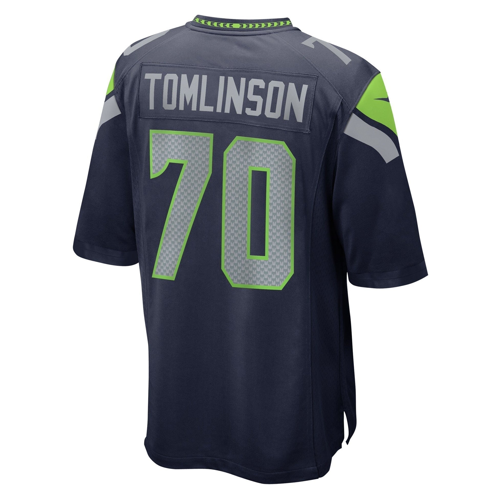 Laken Tomlinson Seattle Seahawks Game Jersey - College Navy football jersey product view 3