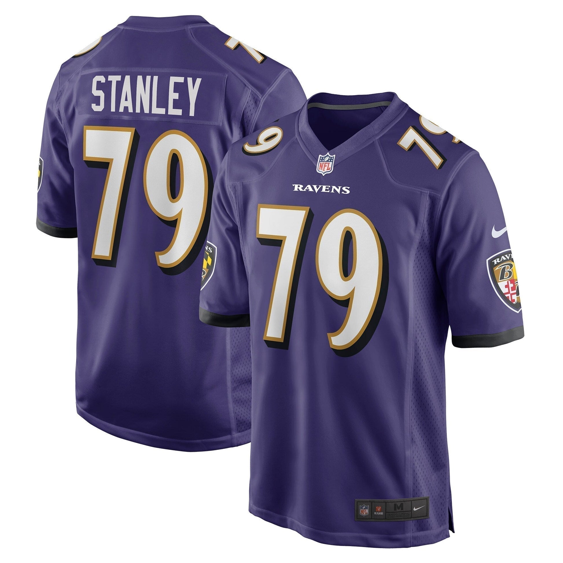 Ronnie Stanley Baltimore Ravens Game Jersey - Purple football jersey product view 1