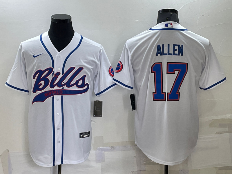 Men's Buffalo Bills Josh Allen #17 White Game Jersey1 Joint Edition football jersey product view 1