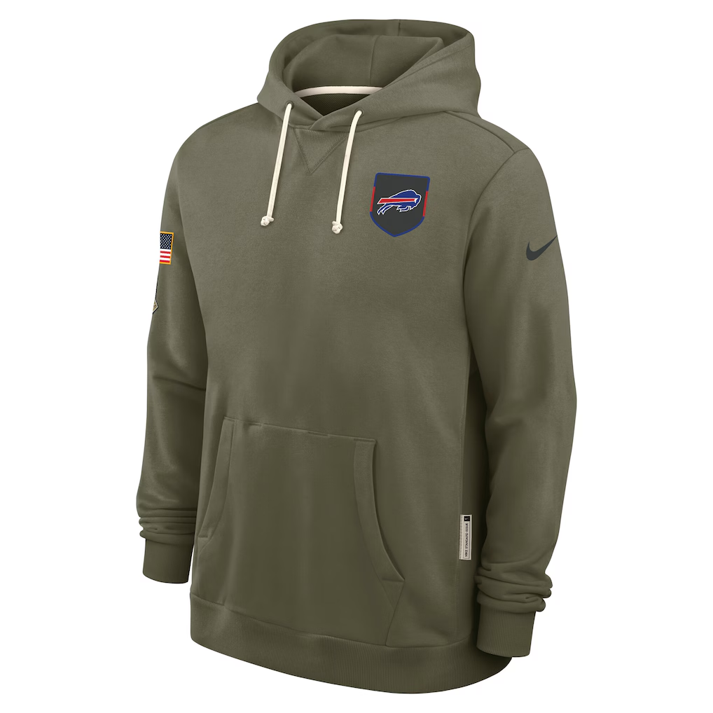 Men's Buffalo Bills Olive 2025 Salute to Service Sideline Standard Issue Dri-FIT Hoodie football jersey product view 1