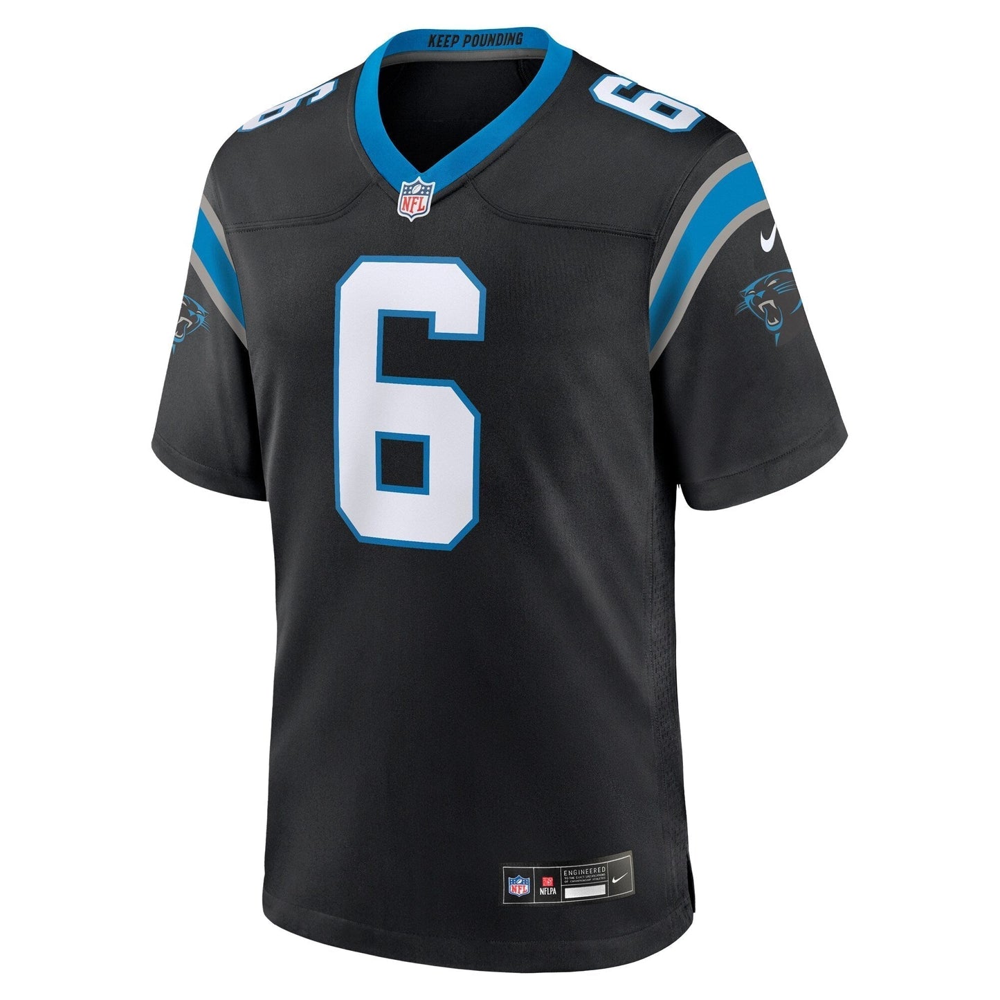 Miles Sanders Carolina Panthers Game Jersey - Black football jersey product view 2