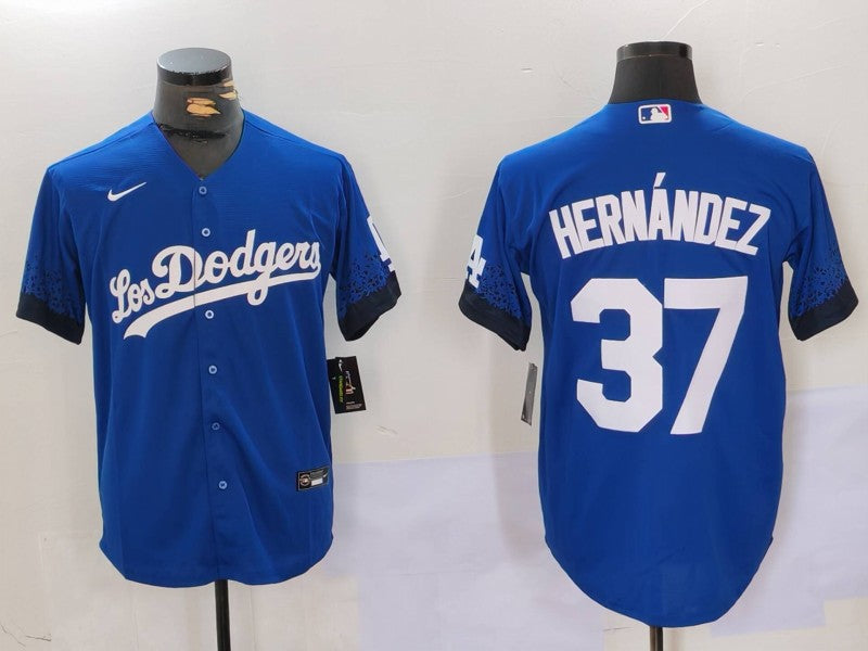 Men's Los Angeles Dodgers Teoscar Hernandez #37 Royal Game Jersey baseball jersey product view 1