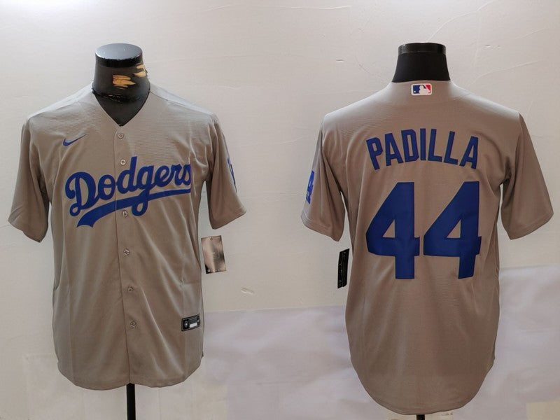 Men's Los Angeles Dodgers Vicente Padilla #44 Gray Player Jersey baseball jersey product view 1