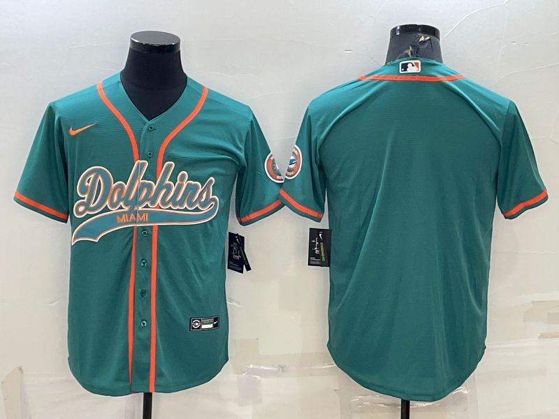 Men's Miami Dolphins Aqua Blank Jersey football jersey product view 1
