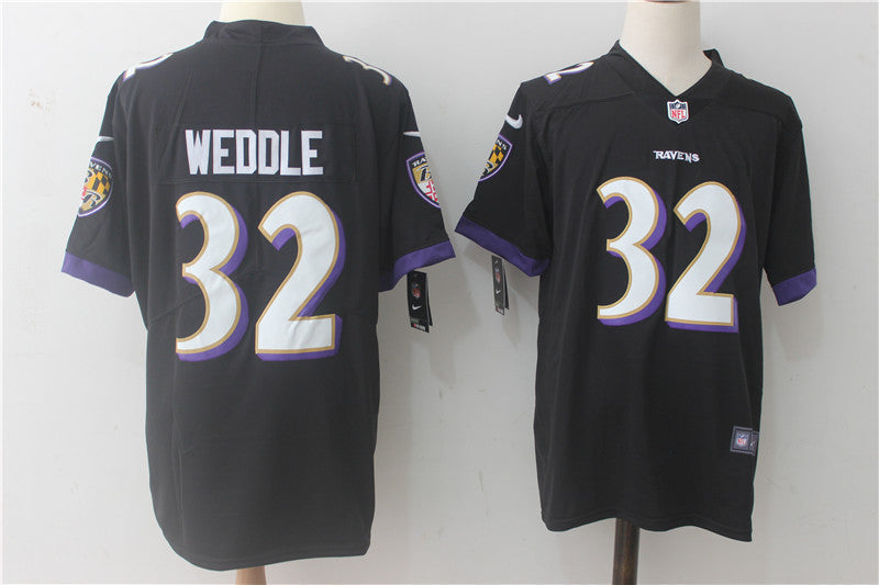 Men's Baltimore Ravens Eric Weddle #32 Black Game Jersey1 football jersey product view 1