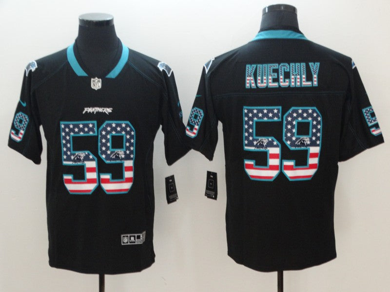 Men's Carolina Panthers Luke Kuechly #59 Black Authentic Game Jersey1 football jersey product view 1