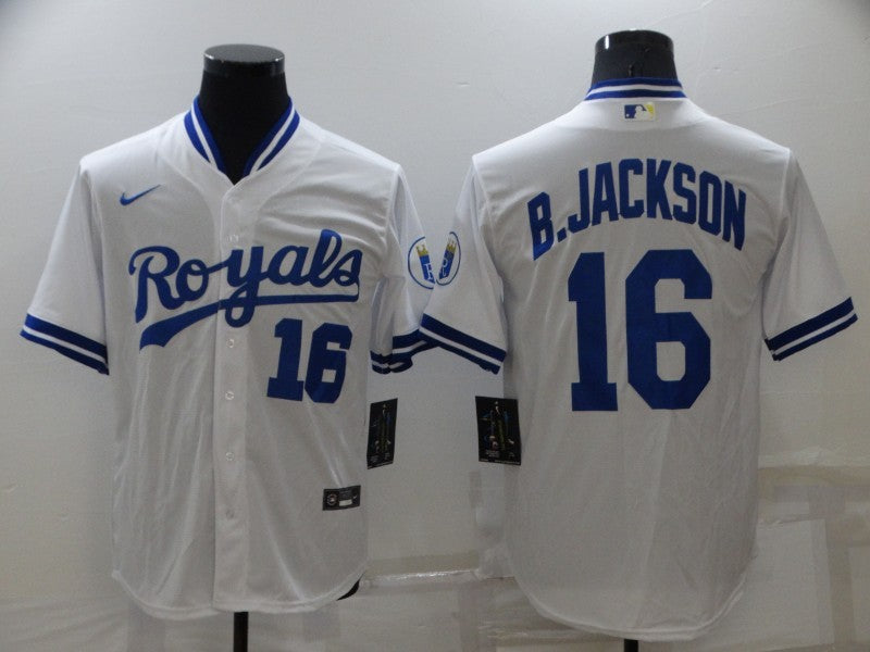 Men's Kansas City Royals Bo Jackson White Stitched Jersey baseball jersey product view 1