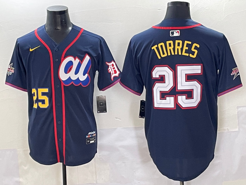 Men's American League Gleyber Torres #25 Navy 2025 All-Star Edition Limited Player Jersey baseball jersey product view 1